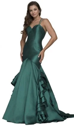 Nox Anabel - C034 Sweetheart Bodice Ruffled Mikado Trumpet Evening Gown Formal Gowns