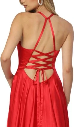 Nox Anabel - C209 Halter Corset Back High Slit Gown 10 Nox Anabel - C209 Halter Corset Back High Slit Gown