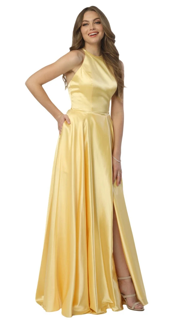 Nox Anabel - C209 Halter Corset Back High Slit Gown 7 Nox Anabel - C209 Halter Corset Back High Slit Gown