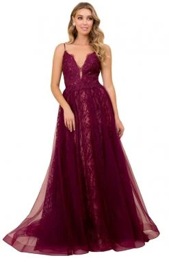 Nox Anabel - C305 Lace Embroidered A-Line Gown