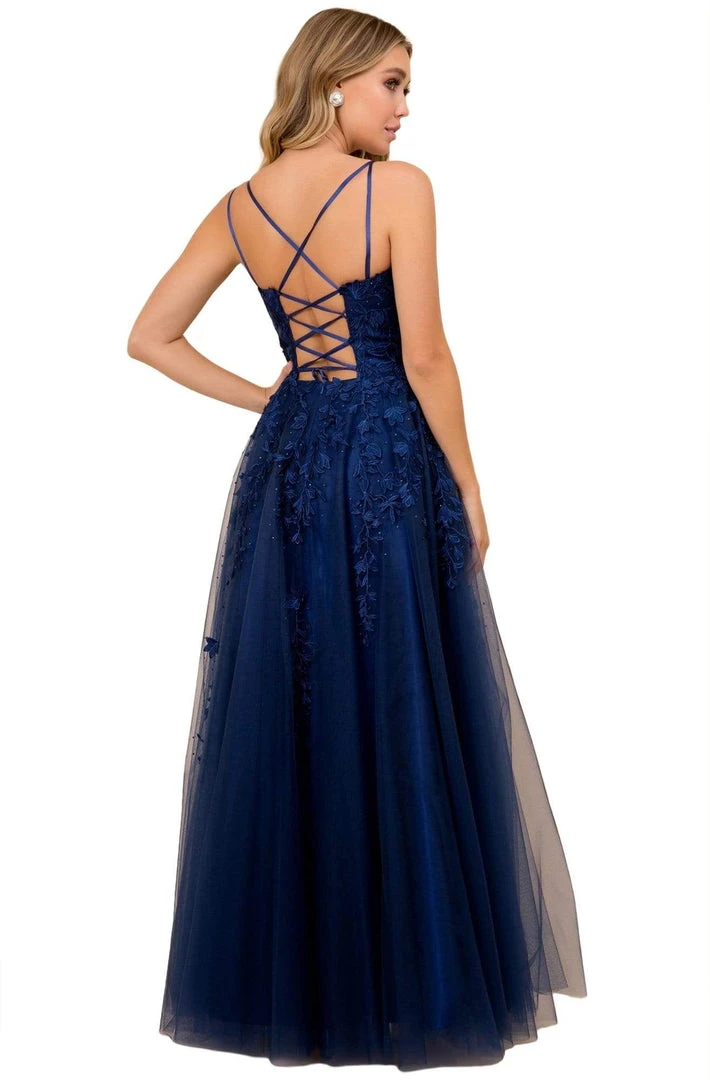 Formal Gowns Nox Anabel - C415 Embroidered Scoop Neck Long A-line Gown 4 Formal Gowns Nox Anabel - C415 Embroidered Scoop Neck Long A-line Gown