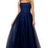 Formal Gowns Nox Anabel - C415 Embroidered Scoop Neck Long A-line Gown