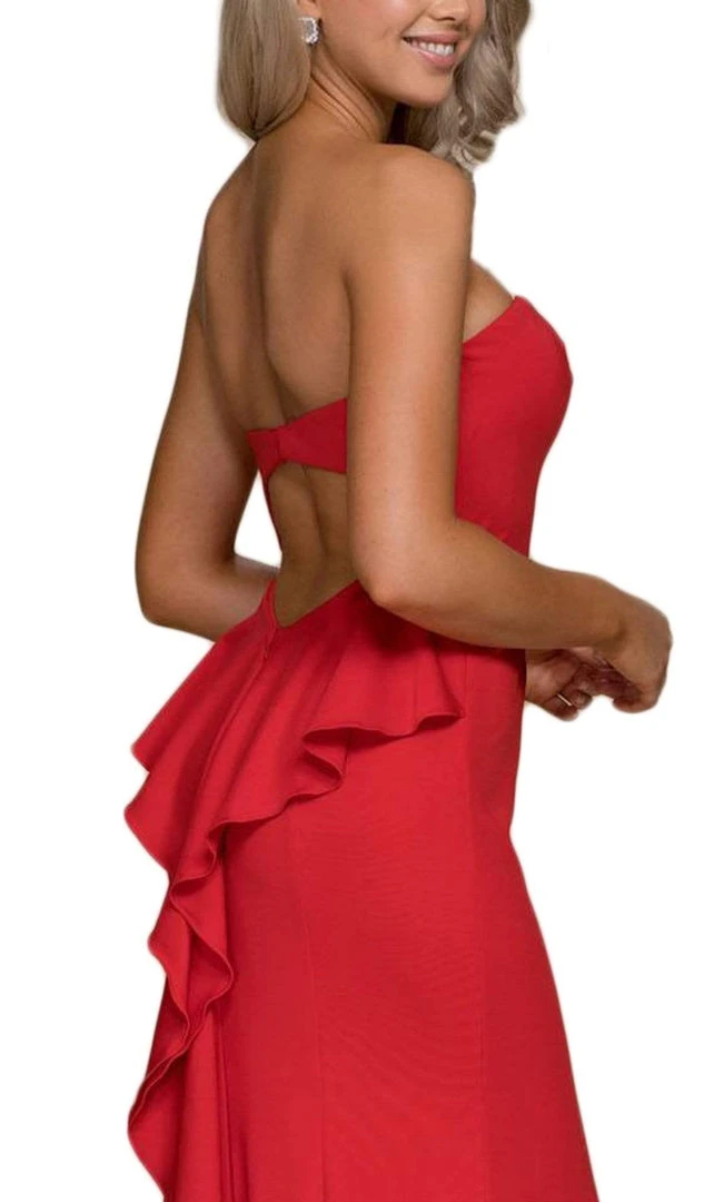 Formal Gowns Nox Anabel - E002 Strapless Sweetheart Ruffled Sheath Dress 6 Formal Gowns Nox Anabel - E002 Strapless Sweetheart Ruffled Sheath Dress