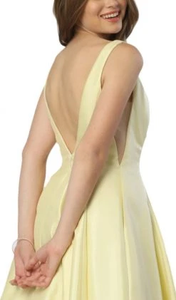 Nox Anabel - E156 Sleeveless Illusion Panel V Neck A-Line Gown Formal Gowns