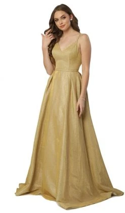 Nox Anabel - E228 Sleeveless V-neck Pleated Ballgown