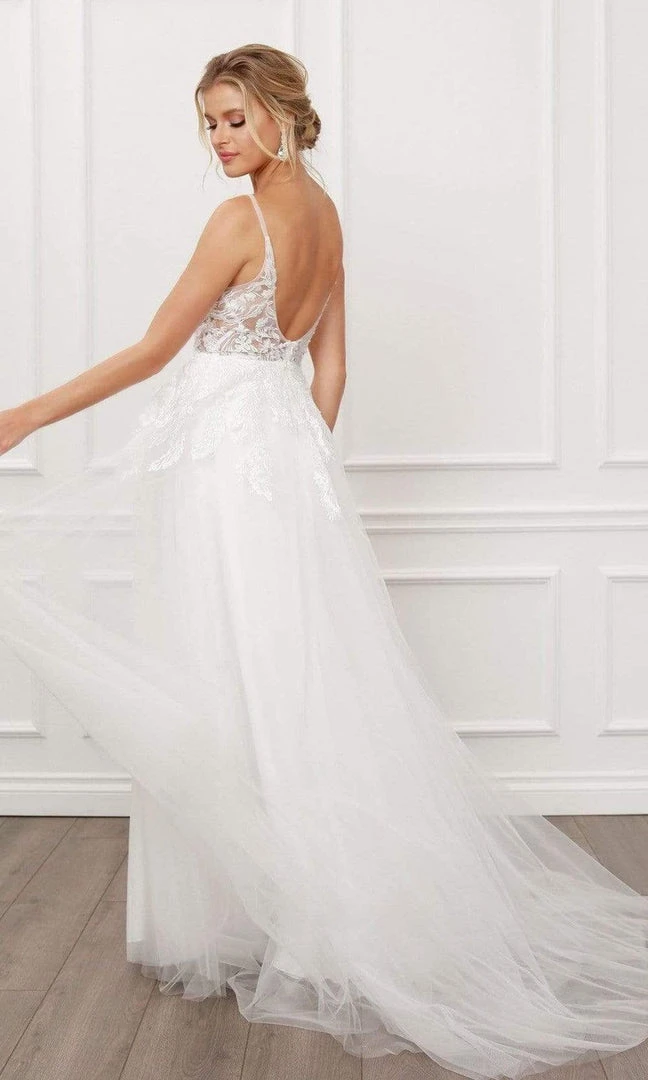 Nox Anabel - E442 Long Sparkle Lace A-Line Wedding Gown Formal Gowns 4 Nox Anabel - E442 Long Sparkle Lace A-Line Wedding Gown Formal Gowns