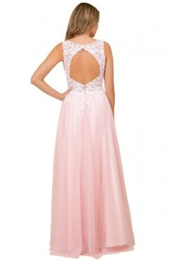 Formal Gowns Nox Anabel - G048 Embroidered Deep V-neck A-line Gown