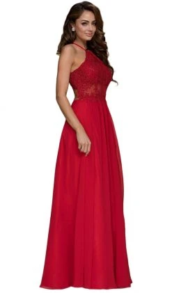 Formal Gowns Nox Anabel - G096 Beaded Lace Halter Chiffon A-line Dress 15 Formal Gowns Nox Anabel - G096 Beaded Lace Halter Chiffon A-line Dress
