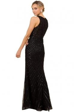 Nox Anabel - H404 Embellished Jewel Neck Sheath Dress Formal Gowns