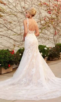 Formal Gowns Nox Anabel - H493 V Neck Open Back Wedding Dress