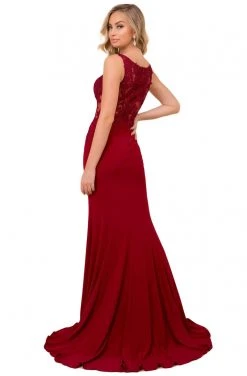 Nox Anabel - J326 Lace Appliqued Illusion Bodice Mermaid Gown Formal Gowns 9 Nox Anabel - J326 Lace Appliqued Illusion Bodice Mermaid Gown Formal Gowns