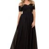 Nox Anabel - Lace Embroidered Sweetheart Notch A-Line Dress A061 - 1 Pc Black In Size L Available Formal Gowns 2 Nox Anabel - Lace Embroidered Sweetheart Notch A-Line Dress A061 - 1 Pc Black In Size L Available Formal Gowns