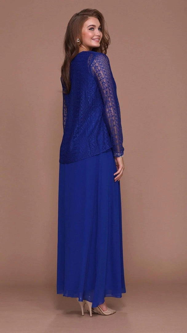 Nox Anabel - Lace V-Neck A-Line Dress 5140 - 1 Pc Royal Blue In Size XL Available Formal Gowns 4 Nox Anabel - Lace V-Neck A-Line Dress 5140 - 1 Pc Royal Blue In Size XL Available Formal Gowns