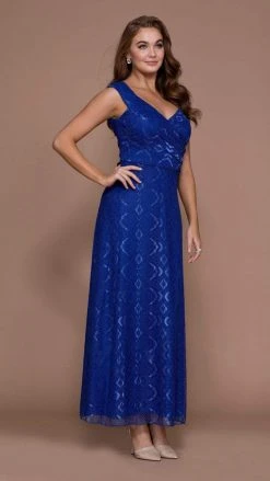 Nox Anabel - Lace V-Neck A-Line Dress 5140 - 1 Pc Royal Blue In Size XL Available Formal Gowns 8 Nox Anabel - Lace V-Neck A-Line Dress 5140 - 1 Pc Royal Blue In Size XL Available Formal Gowns
