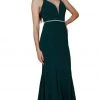 Formal Gowns Nox Anabel - N160 Plunging V-Neck Strappy Low Cut Gown 1 Formal Gowns Nox Anabel - N160 Plunging V-Neck Strappy Low Cut Gown