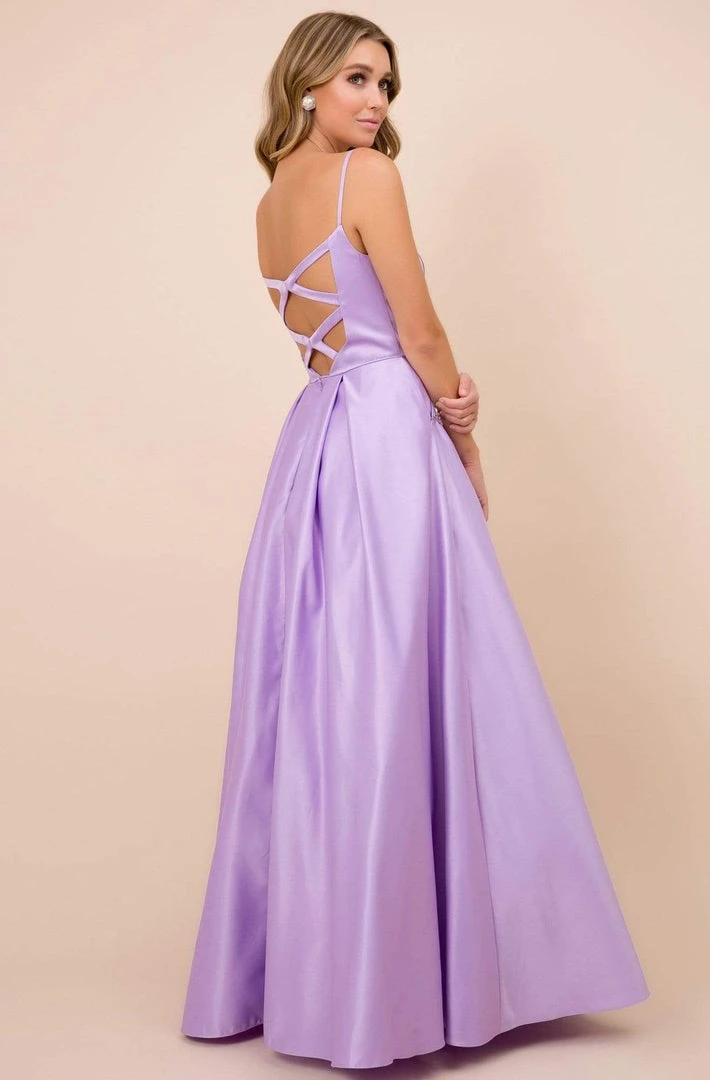 Nox Anabel - N308 Sleeveless Satin A-Line Dress With Beaded Pockets 9 Nox Anabel - N308 Sleeveless Satin A-Line Dress With Beaded Pockets
