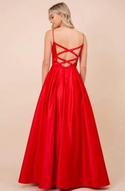 Nox Anabel - N308 Sleeveless Satin A-Line Dress With Beaded Pockets 19 Nox Anabel - N308 Sleeveless Satin A-Line Dress With Beaded Pockets