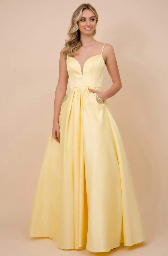 Nox Anabel - N308 Sleeveless Satin A-Line Dress With Beaded Pockets 6 Nox Anabel - N308 Sleeveless Satin A-Line Dress With Beaded Pockets