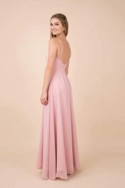 Nox Anabel - Plunging V-neck A-line Gown With Slit R275 - 1 Pc Rose In Size S Available Formal Gowns