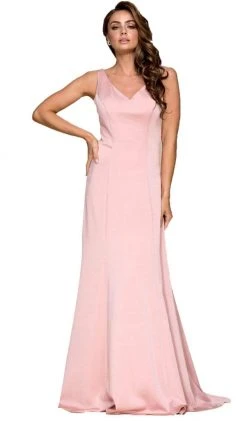 Formal Gowns Nox Anabel - Q011 Sleeveless V-neck A-line Dress