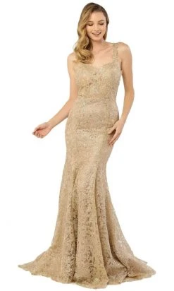 Formal Gowns Nox Anabel - R216 Allover Lace Sleeveless Mermaid Dress