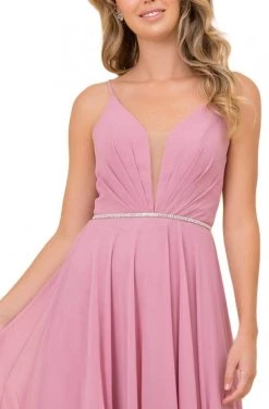 Nox Anabel - R416 Lace-up Open Back Beaded Waist A-Line Prom Dress 13 Nox Anabel - R416 Lace-up Open Back Beaded Waist A-Line Prom Dress