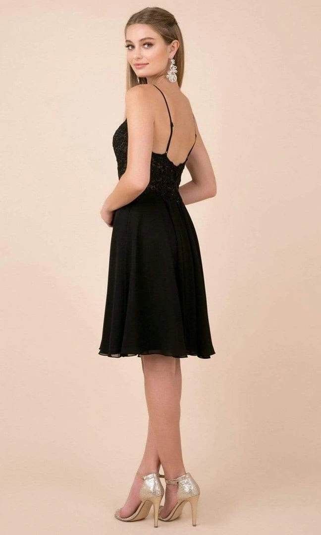 Nox Anabel - Spaghetti Strap Beaded Lace A-line Dress A660 - 1 Pc Black In Size 2XL Available 4 Nox Anabel - Spaghetti Strap Beaded Lace A-line Dress A660 - 1 Pc Black In Size 2XL Available