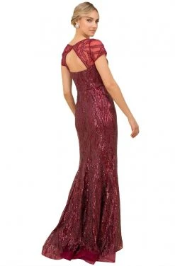 Formal Gowns Nox Anabel - T419 Embellished V-neck Trumpet Dress