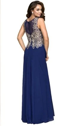 Formal Gowns Nox Anabel - Y100 Gilded Illusion Scoop Chiffon A-line Dress