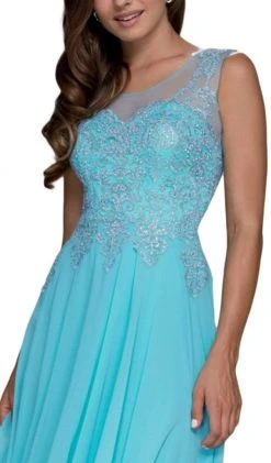 Nox Anabel - Y100P Gilded Scoop Chiffon A-line Dress