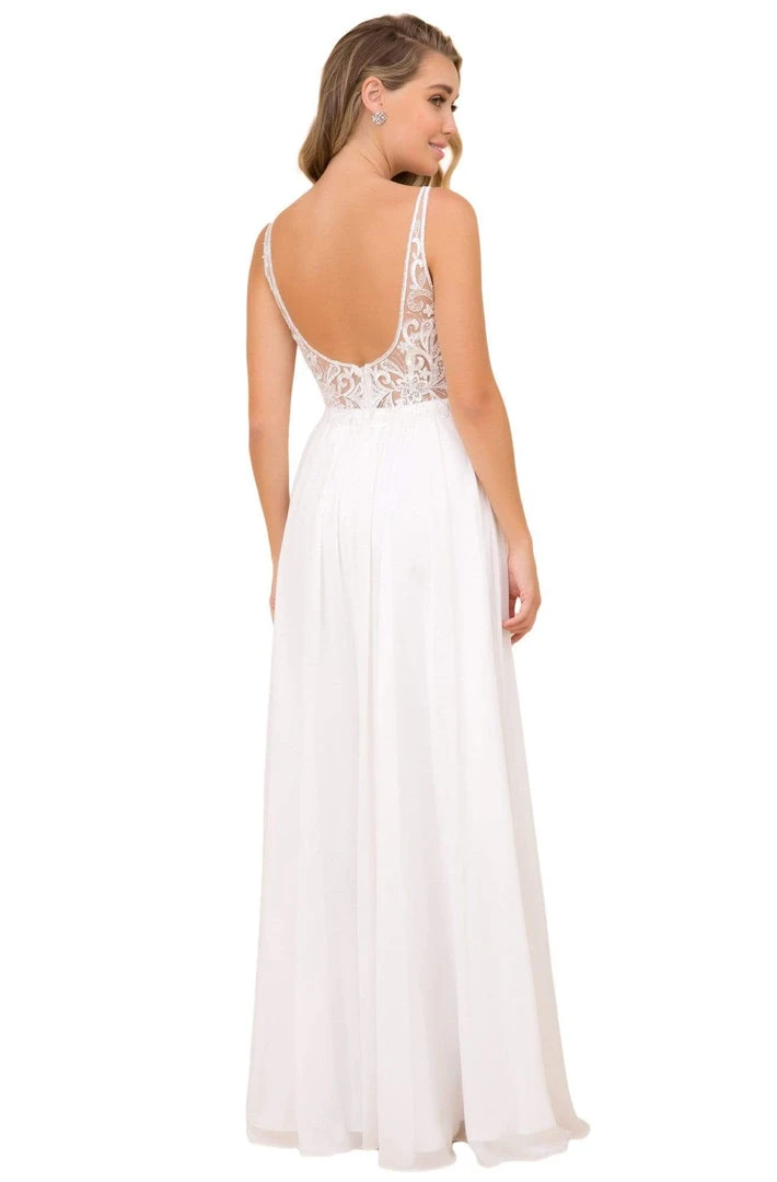 Nox Anabel - Y299 Sleeveless Beaded Lace Applique Bodice A-Line Gown 8 Nox Anabel - Y299 Sleeveless Beaded Lace Applique Bodice A-Line Gown