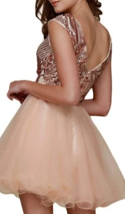 Prom Dresses Nox Anabel - Y645 Sequined Bateau Ruffled A-line Dress