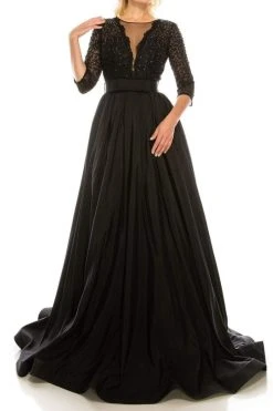 Formal Gowns Odrella - 1026 Embroidered Mesh Quarter Sleeve A-Line Gown 8 Formal Gowns Odrella - 1026 Embroidered Mesh Quarter Sleeve A-Line Gown
