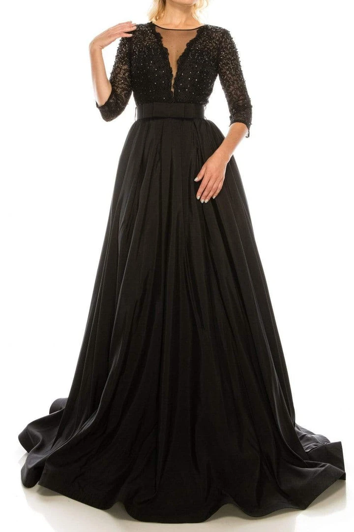 Formal Gowns Odrella - 1026 Embroidered Mesh Quarter Sleeve A-Line Gown 5 Formal Gowns Odrella - 1026 Embroidered Mesh Quarter Sleeve A-Line Gown