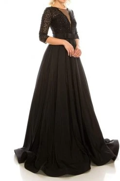 Formal Gowns Odrella - 1026 Embroidered Mesh Quarter Sleeve A-Line Gown 9 Formal Gowns Odrella - 1026 Embroidered Mesh Quarter Sleeve A-Line Gown