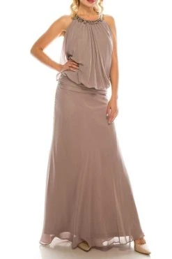 Odrella - 1321 Beaded Halter A-Line Dress Formal Gowns