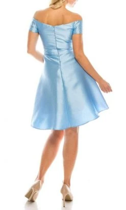 Cocktail Dresses Odrella - 4503 Beaded Off Shoulder Short Sleeves A-Line Cocktail Dress 15 Cocktail Dresses Odrella - 4503 Beaded Off Shoulder Short Sleeves A-Line Cocktail Dress