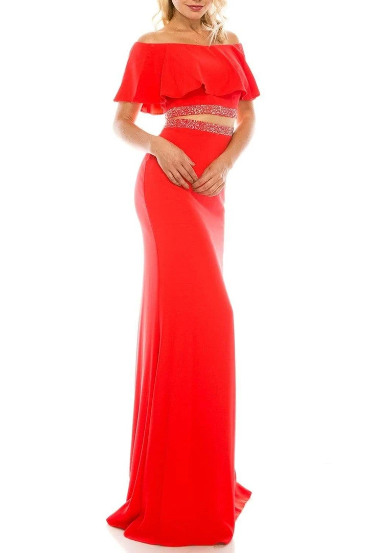 Odrella - 4562 Faux Two-Piece Off Shoulder Mermaid Gown 5 Odrella - 4562 Faux Two-Piece Off Shoulder Mermaid Gown