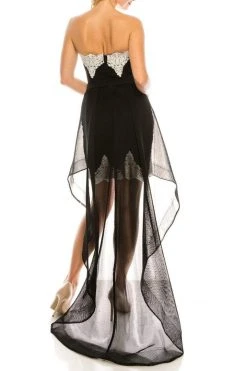 Cocktail Dresses Odrella - 4572 Embroidered Strapless High Low Dress