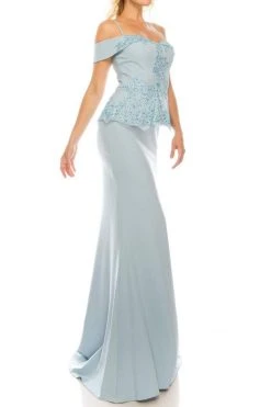 Formal Gowns Odrella - 4617 Appliqued Peplum Accented Trumpet Gown