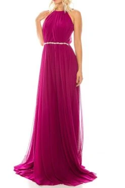 Odrella - 4744 Bedazzled Halter Neck A-line Dress 8 Odrella - 4744 Bedazzled Halter Neck A-line Dress