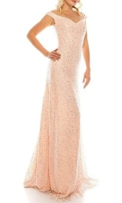 Odrella - 4757 Illusion Off Shoulder Glitter Mesh A-Line Gown 18 Odrella - 4757 Illusion Off Shoulder Glitter Mesh A-Line Gown