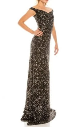 Odrella - 4757 Illusion Off Shoulder Glitter Mesh A-Line Gown 13 Odrella - 4757 Illusion Off Shoulder Glitter Mesh A-Line Gown