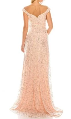 Odrella - 4757 Illusion Off Shoulder Glitter Mesh A-Line Gown 17 Odrella - 4757 Illusion Off Shoulder Glitter Mesh A-Line Gown