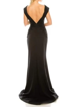 Formal Gowns Odrella - 9414270 Queen Anne Appliqued Foldover Long Gown