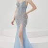 Formal Gowns Panoply - 14064 Fully Beaded Corset Bodice High Slit Illusion Gown