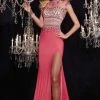 Panoply - 14747 Striking Beaded Choker Neck Two-Piece Matte Jersey Gown Formal Gowns