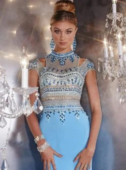 Panoply - 14747 Striking Beaded Choker Neck Two-Piece Matte Jersey Gown Formal Gowns 8 Panoply - 14747 Striking Beaded Choker Neck Two-Piece Matte Jersey Gown Formal Gowns