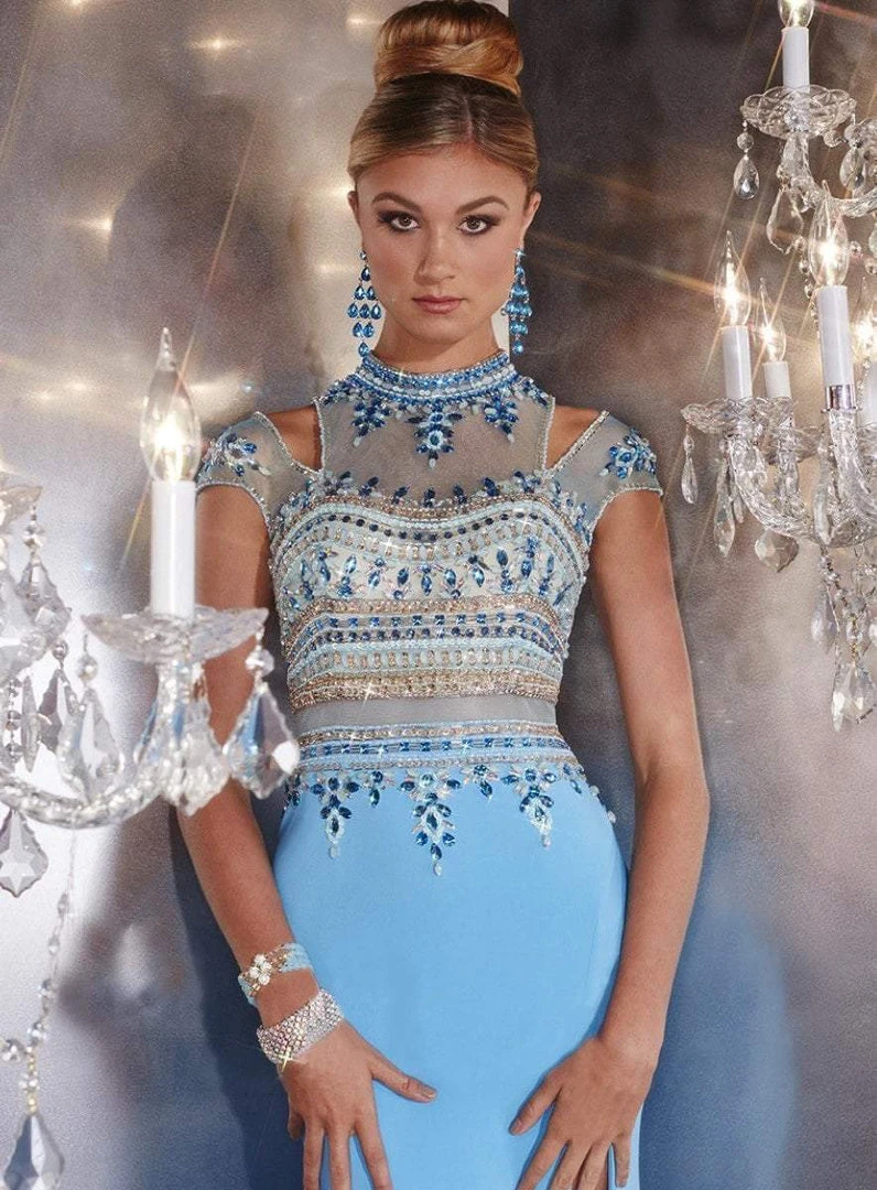 Panoply - 14747 Striking Beaded Choker Neck Two-Piece Matte Jersey Gown Formal Gowns 5 Panoply - 14747 Striking Beaded Choker Neck Two-Piece Matte Jersey Gown Formal Gowns