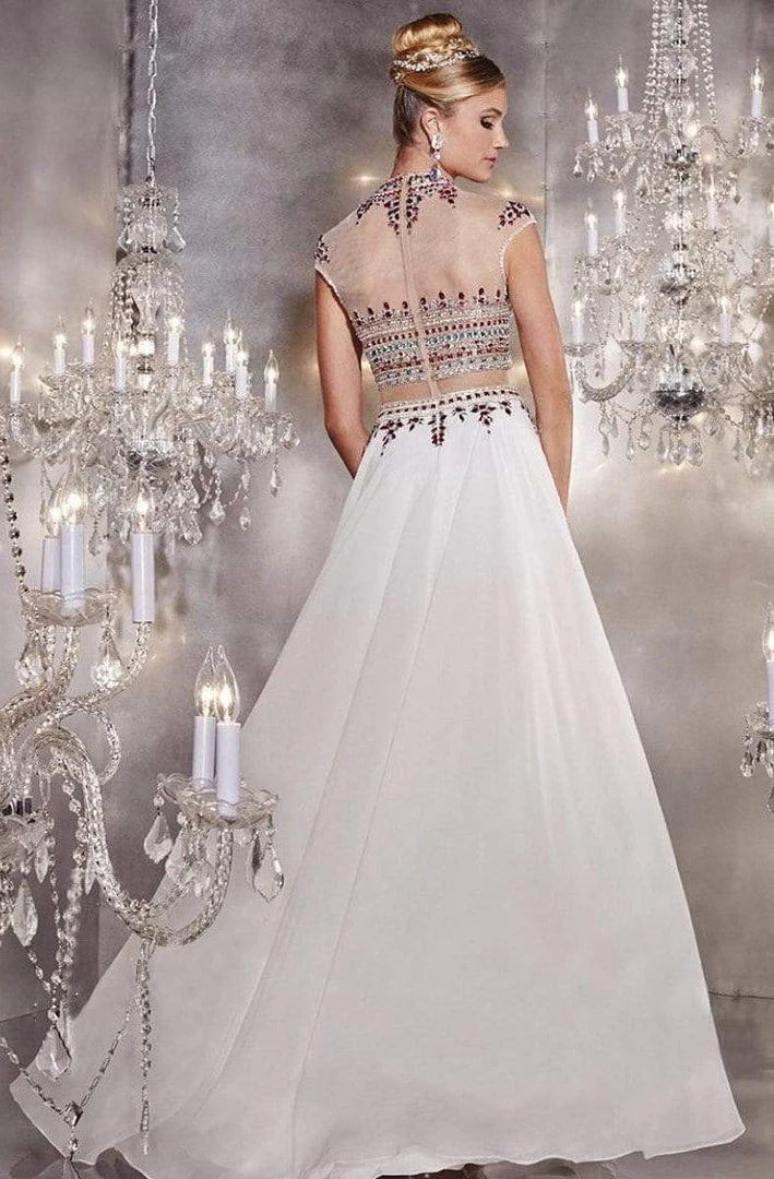 Panoply - 14751 Crystal Accented Choker Neck Two-piece Chiffon Gown 4 Panoply - 14751 Crystal Accented Choker Neck Two-piece Chiffon Gown